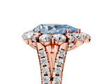 Rose gold Fancy Blue Pear  Halo Split Shank Diamond Engagement Ring with Pave Band and Four-Prong Setting_59