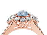 Rose gold Fancy Blue Pear  Halo Split Shank Diamond Engagement Ring with Prong Setting_24