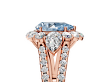 Rose gold Fancy Blue Pear  Halo Split Shank Diamond Engagement Ring with Prong Setting_25