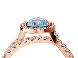 Rose gold Fancy Blue Pear  Halo Split Shank Diamond Ring with Pavé Setting_42