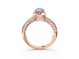 Rose gold Fancy Blue Pear  Halo Split Shank Pave Diamond Ring with Petal Prong Setting_23
