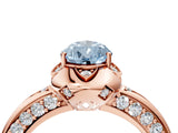 Rose gold Fancy Blue Pear  Halo Split Shank Pave Diamond Ring with Petal Prong Setting_24
