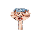 Rose gold Fancy Blue Pear  Halo Split Shank Pave Diamond Ring with Petal Prong Setting_25