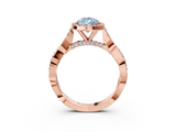 Rose gold Fancy Blue Pear  Halo Twist Band Solitaire Ring_22