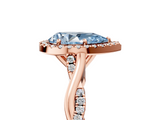 Rose gold Fancy Blue Pear  Halo Twist Band Solitaire Ring_24