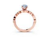 Rose gold Fancy Blue Pear  Milgrain Bezel Diamond Engagement Ring with Solitaire Prong Setting_141