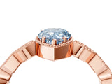 Rose gold Fancy Blue Pear  Milgrain Marquise Diamond Twist Band Ring_66