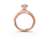 Rose gold Fancy Blue Pear  Solitaire Beaded Band Six-Prong Setting_3