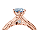 Rose gold Fancy Blue Pear  Solitaire Beaded Band Six-Prong Setting_4