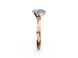 Rose gold Fancy Blue Pear  Solitaire Beaded Band with Four-Prong Setting_61