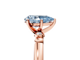 Rose gold Fancy Blue Pear  Solitaire Beaded Band with Four-Prong Setting_64