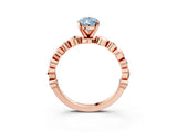 Rose gold Fancy Blue Pear  Solitaire Bezel-Set Diamond Ring with Beaded Band and Four-Prong Setting_35