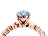 Rose gold Fancy Blue Pear  Solitaire Bezel-Set Diamond Ring with Beaded Band and Four-Prong Setting_36
