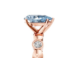 Rose gold Fancy Blue Pear  Solitaire Bezel-Set Diamond Ring with Beaded Band and Four-Prong Setting_37