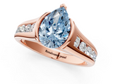Rose gold Fancy Blue Pear  Solitaire Bezel-Set Diamond Ring with Channel-Set Band_37