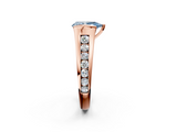 Rose gold Fancy Blue Pear  Solitaire Bezel-Set Diamond Ring with Channel-Set Band_38