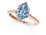 Rose gold Fancy Blue Pear  Solitaire Cathedral Diamond Ring with Six-Prong Setting_18