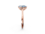 Rose gold Fancy Blue Pear  Solitaire Cathedral Diamond Ring with Six-Prong Setting_19