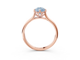 Rose gold Fancy Blue Pear  Solitaire Cathedral Diamond Ring with Six-Prong Setting_20