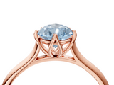 Rose gold Fancy Blue Pear  Solitaire Cathedral Diamond Ring with Six-Prong Setting_21