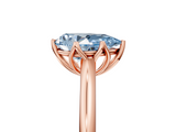 Rose gold Fancy Blue Pear  Solitaire Cathedral Diamond Ring with Six-Prong Setting_22