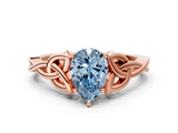 Rose gold Fancy Blue Pear  Solitaire Celtic Knot Engagement Ring with Four-Prong Setting_61