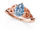 Rose gold Fancy Blue Pear  Solitaire Celtic Knot Engagement Ring with Four-Prong Setting_62