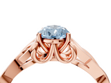 Rose gold Fancy Blue Pear  Solitaire Celtic Knot Engagement Ring with Four-Prong Setting_65