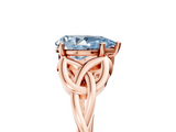 Rose gold Fancy Blue Pear  Solitaire Celtic Knot Engagement Ring with Four-Prong Setting_66