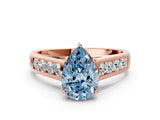 Rose gold Fancy Blue Pear  Solitaire Channel-Set Diamond Engagement Ring with Four-Prong Setting_50
