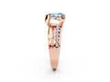 Rose gold Fancy Blue Pear  Solitaire Channel-Set Split Shank Ring with Tension Prong Setting_5