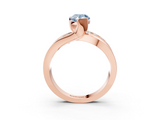 Rose gold Fancy Blue Pear  Solitaire Channel-Set Split Shank Ring with Tension Prong Setting_6