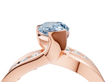 Rose gold Fancy Blue Pear  Solitaire Channel-Set Split Shank Ring with Tension Prong Setting_7