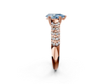 Rose gold Fancy Blue Pear  Solitaire Chevron Pave Diamond Engagement Ring with Six-Prong Setting_5