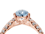 Rose gold Fancy Blue Pear  Solitaire Chevron Pave Diamond Engagement Ring with Six-Prong Setting_7