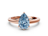 Rose gold Fancy Blue Pear  Solitaire Diamond Engagement Ring with Four-Prong Setting on a Classic Band_3
