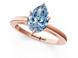 Rose gold Fancy Blue Pear  Solitaire Diamond Engagement Ring with Four-Prong Setting on a Classic Band_4
