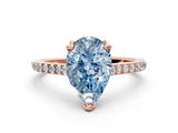 Rose gold Fancy Blue Pear  Solitaire Diamond Engagement Ring with Pave Band and Six-Prong Setting_20