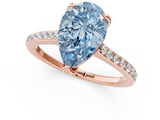 Rose gold Fancy Blue Pear  Solitaire Diamond Engagement Ring with Pave Band and Six-Prong Setting_21