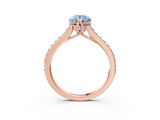 Rose gold Fancy Blue Pear  Solitaire Diamond Engagement Ring with Pave Band and Six-Prong Setting_23