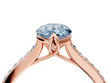 Rose gold Fancy Blue Pear  Solitaire Diamond Engagement Ring with Pave Band and Six-Prong Setting_24