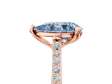 Rose gold Fancy Blue Pear  Solitaire Diamond Engagement Ring with Pave Band and Six-Prong Setting_25