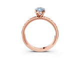 Rose gold Fancy Blue Pear  Solitaire Diamond Engagement Ring with XO Engraved Band and Four-Prong Setting 3