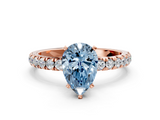 Rose gold Fancy Blue Pear  Solitaire Diamond Pavé Band with Four-Prong Setting_28