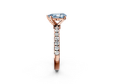 Rose gold Fancy Blue Pear  Solitaire Diamond Pavé Band with Four-Prong Setting_30