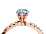 Rose gold Fancy Blue Pear  Solitaire Diamond Pavé Band with Four-Prong Setting_32