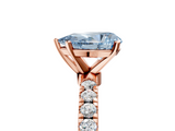 Rose gold Fancy Blue Pear  Solitaire Diamond Pavé Band with Four-Prong Setting_33