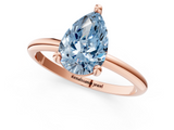 Rose gold Fancy Blue Pear  Solitaire Diamond Ring with 4-Prong Setting on a Classic Band_4