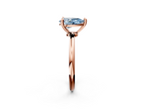 Rose gold Fancy Blue Pear  Solitaire Diamond Ring with 4-Prong Setting on a Classic Band_5