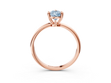 Rose gold Fancy Blue Pear  Solitaire Diamond Ring with 4-Prong Setting on a Classic Band_6